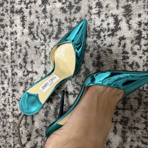 Jimmy Choo Teal Stiletto Heels - Picture 10 of 10